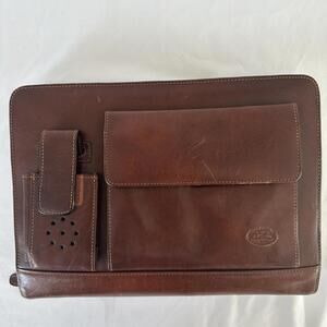 Tony Perotti Brown Italian Leather Organizer Portfolio